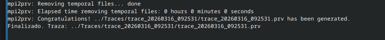 Captura 4 - resultado tras generar la traza