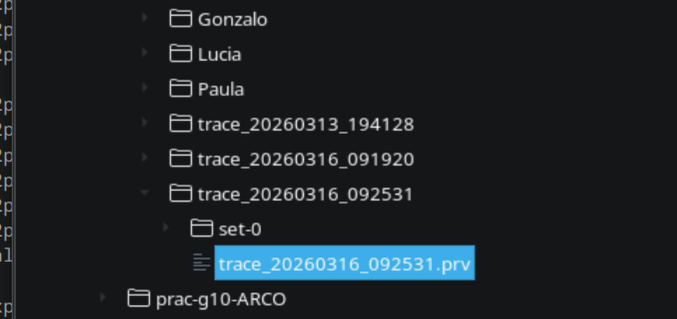 Captura 7 - doble click en la traza